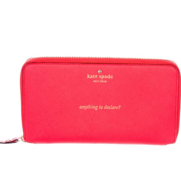 kate spade cedar street maia travel wallet passport holder red nwot - Picture 1 of 10
